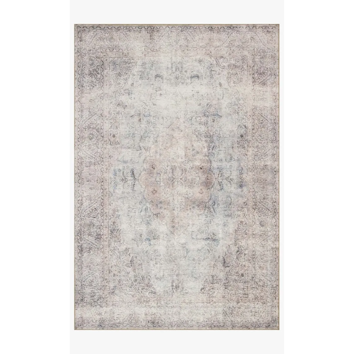 Alexander Home Tremezzina Printed Medallion Shabby Chic Distressed Rug