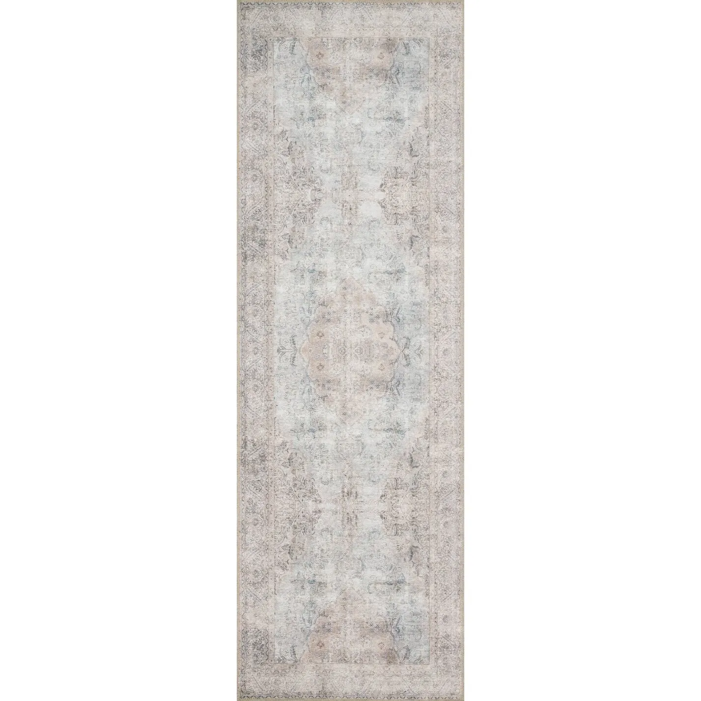Alexander Home Tremezzina Printed Medallion Shabby Chic Distressed Rug