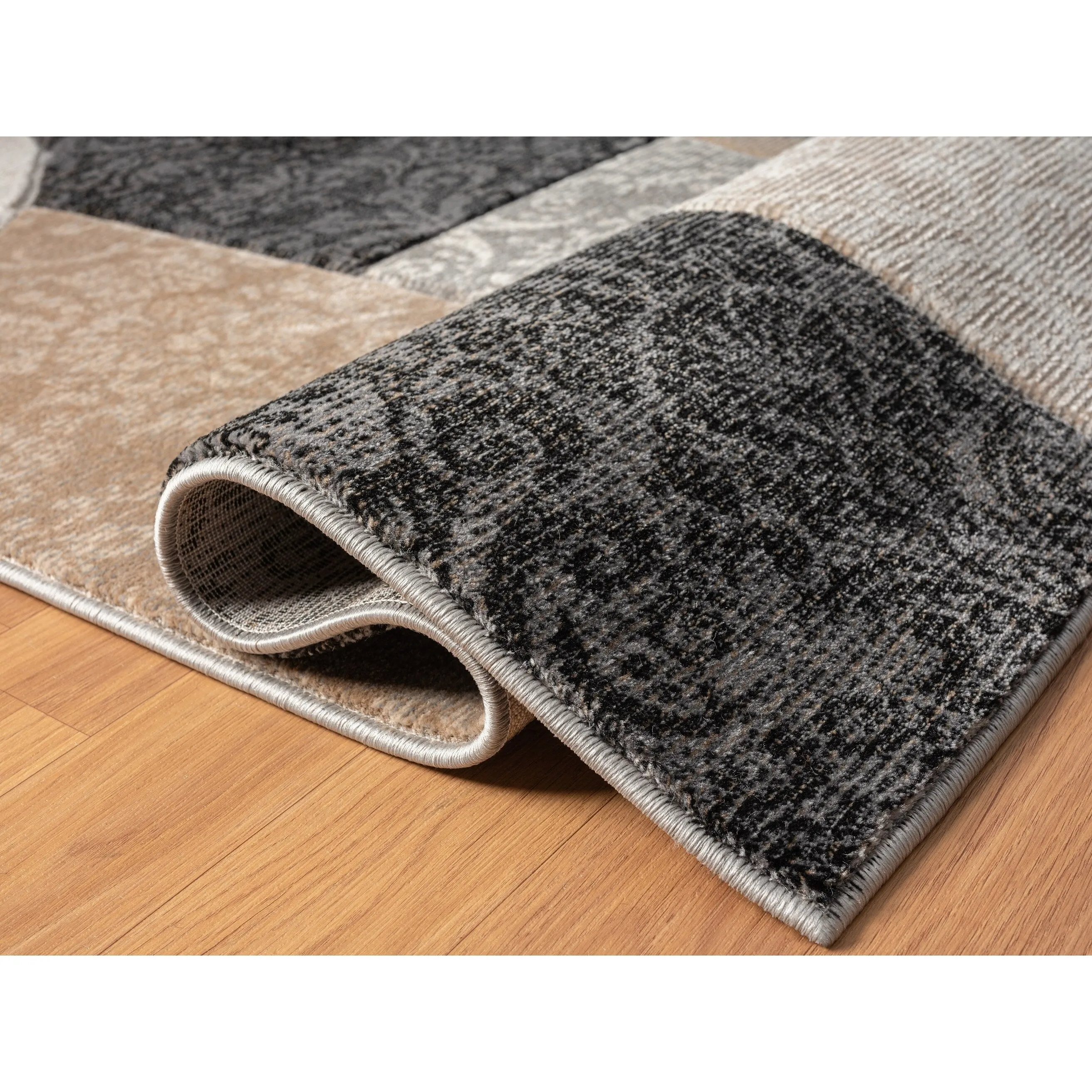 Alexia Collection Geometric Beige/Gray Indoor Modern Area Rug