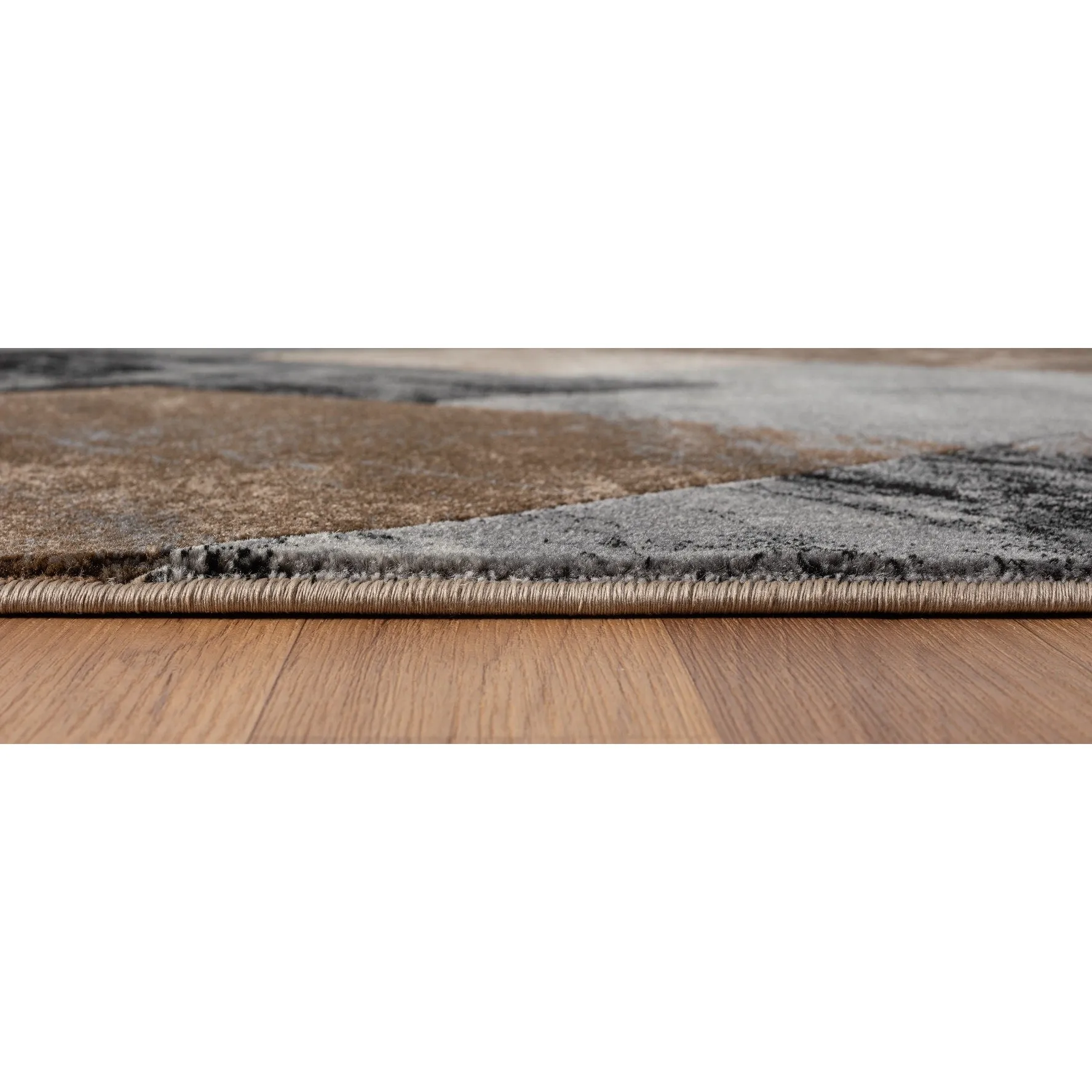 Alexia Collection Geometric Gray/Brown Indoor Contemporary Area Rug
