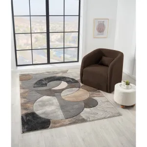 Alexia Collection Modern Circle Design Area Rug