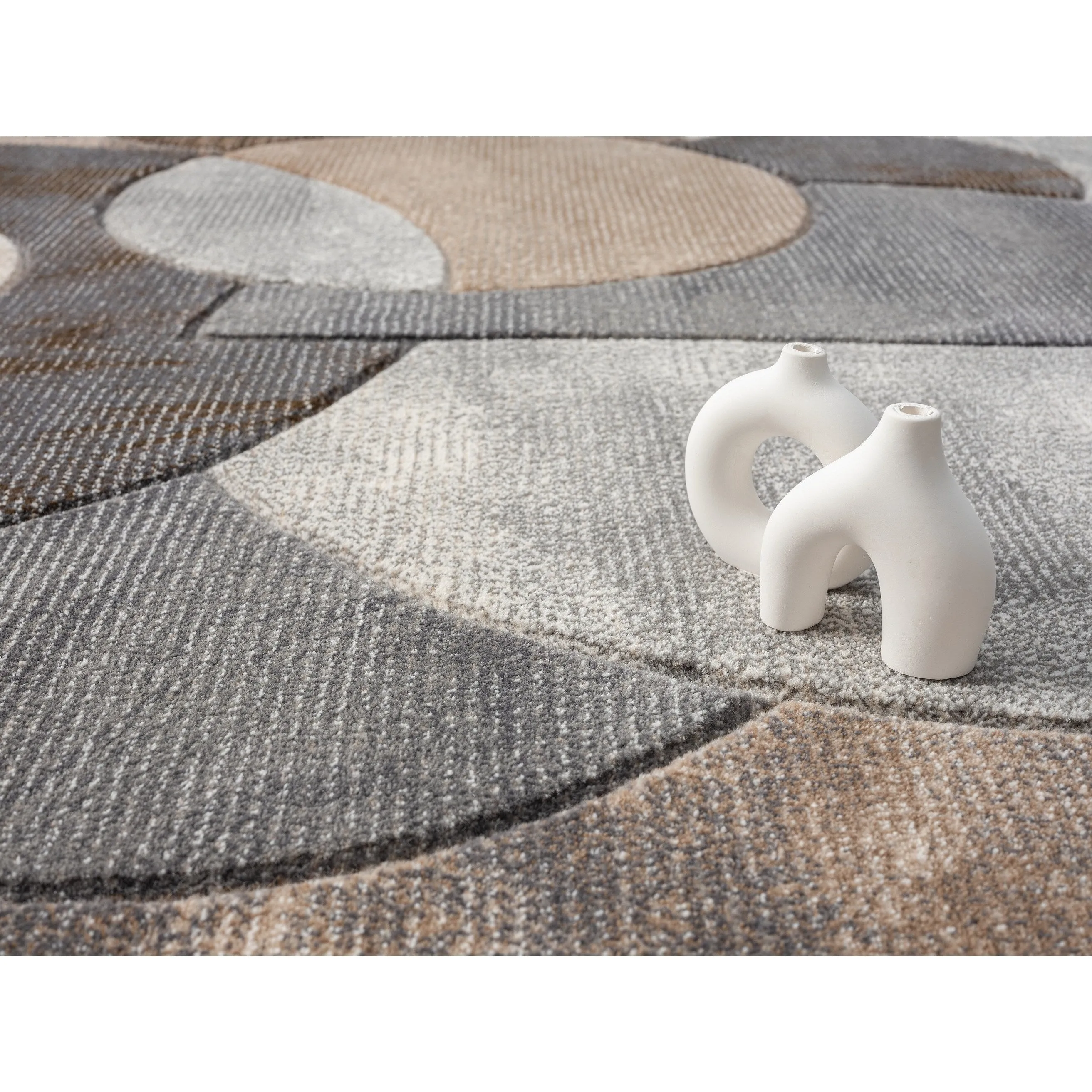 Alexia Collection Modern Circle Design Area Rug