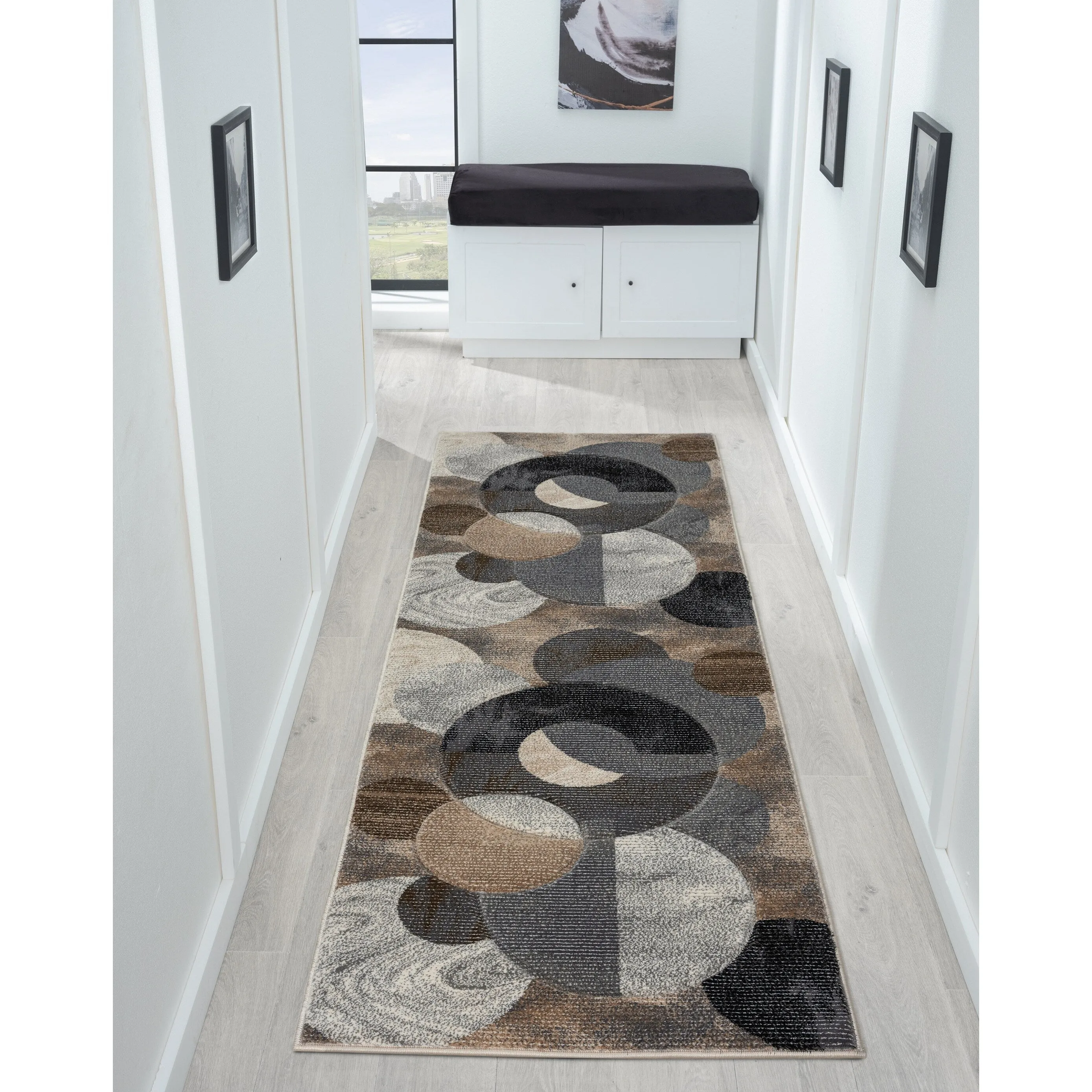 Alexia Collection Modern Circle Design Area Rug