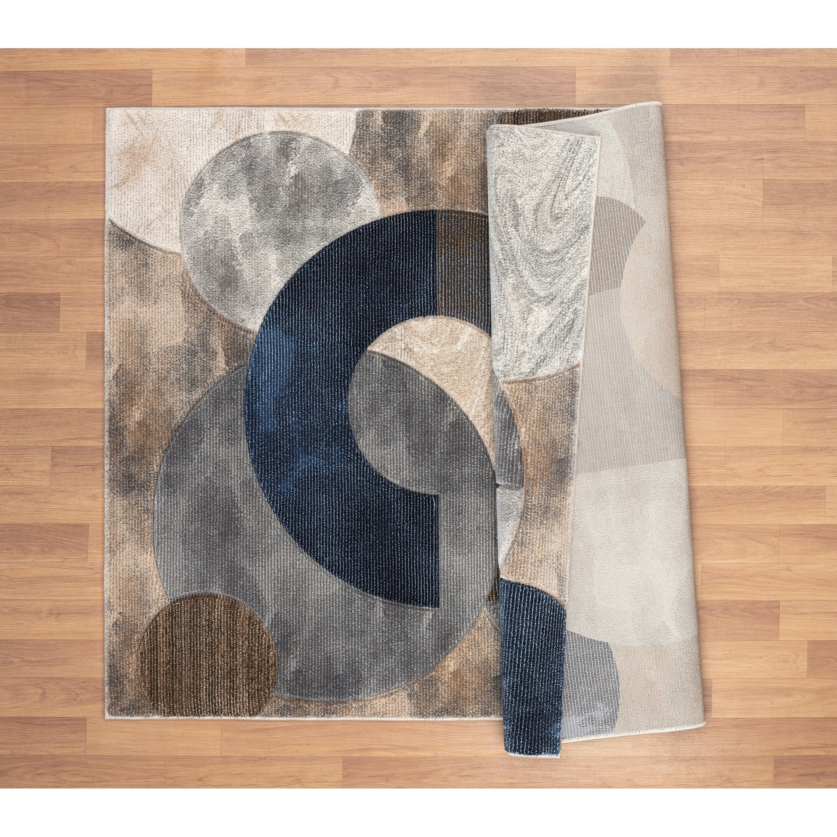 Alexia Collection Modern Circle Design Area Rug