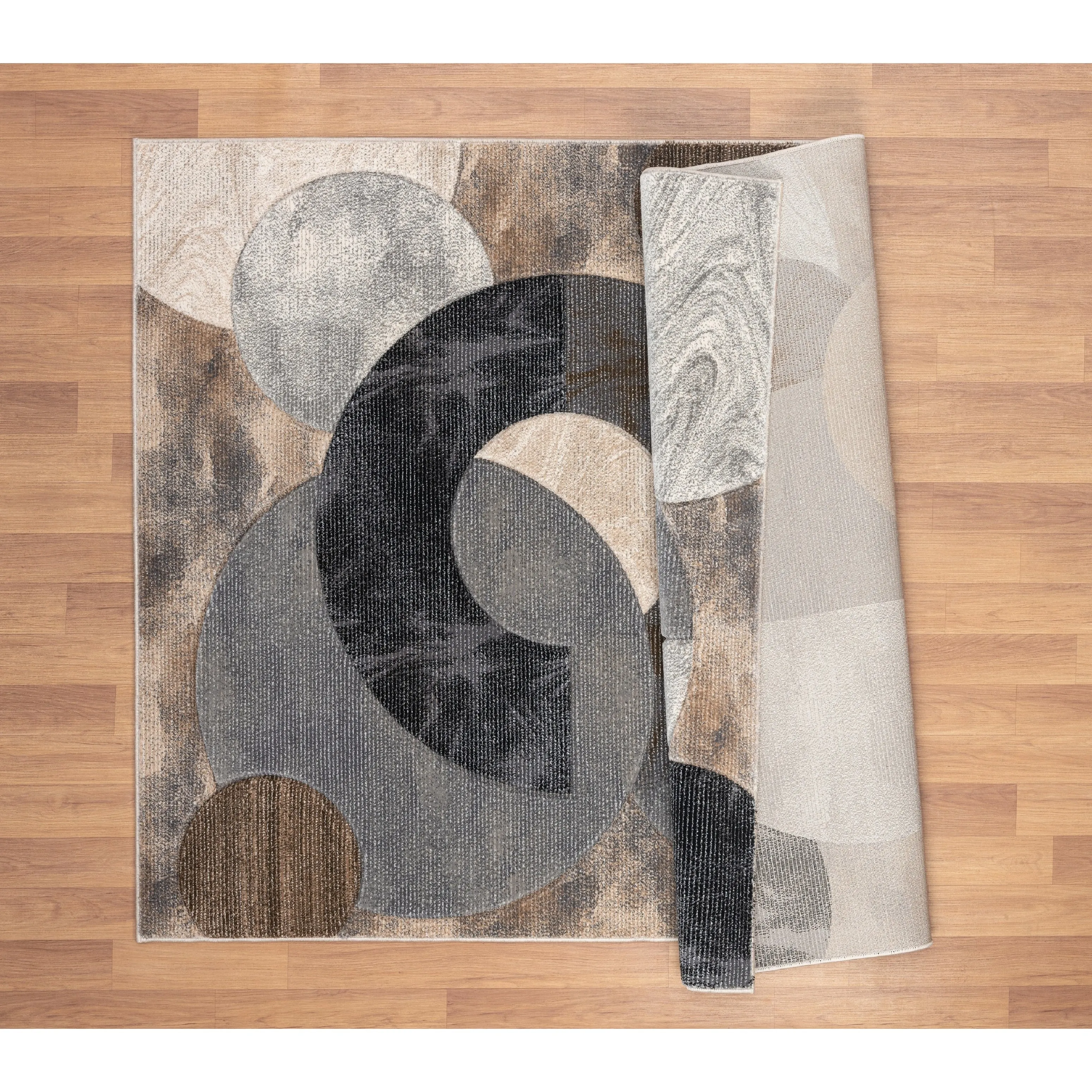 Alexia Collection Modern Circle Design Area Rug