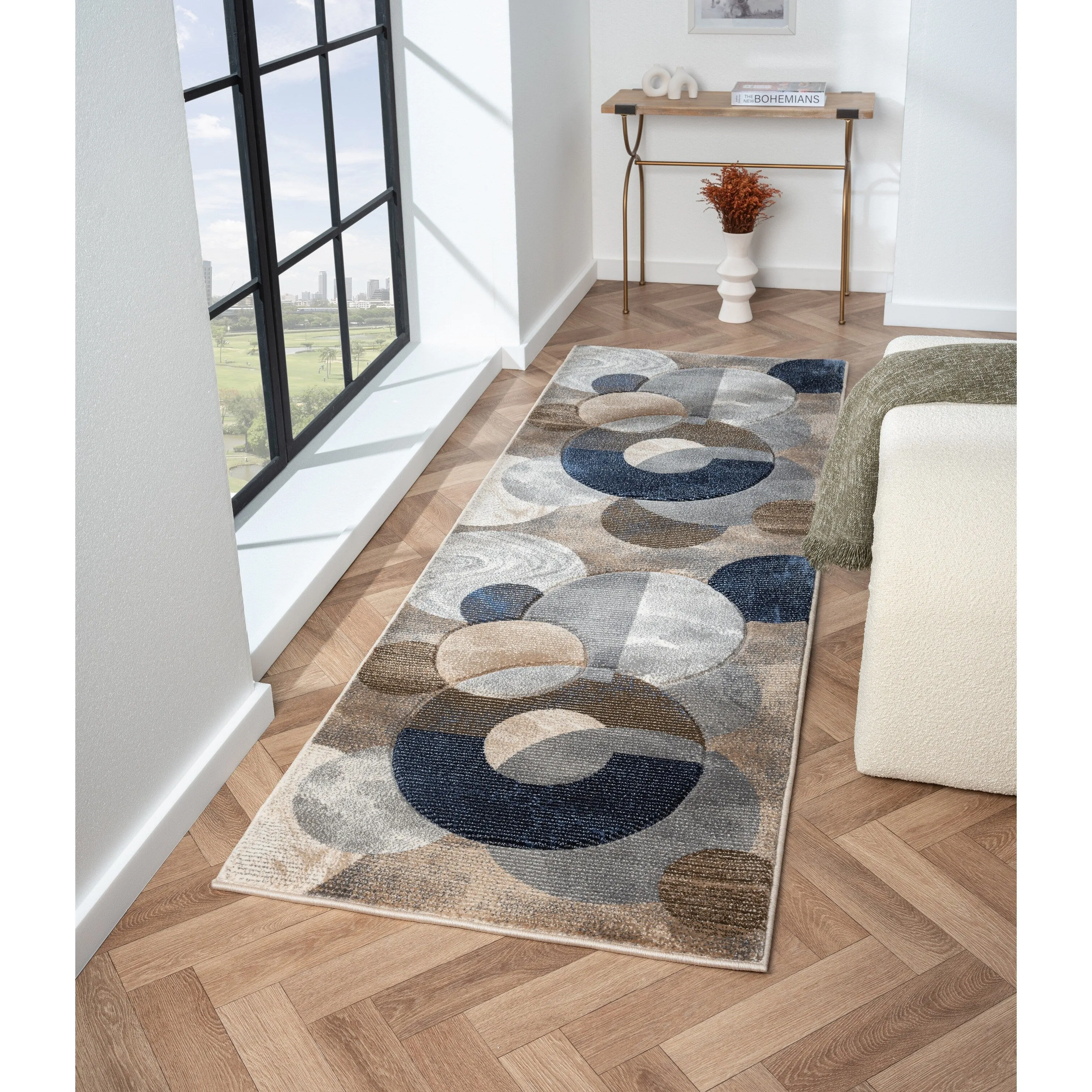 Alexia Collection Modern Circle Design Area Rug