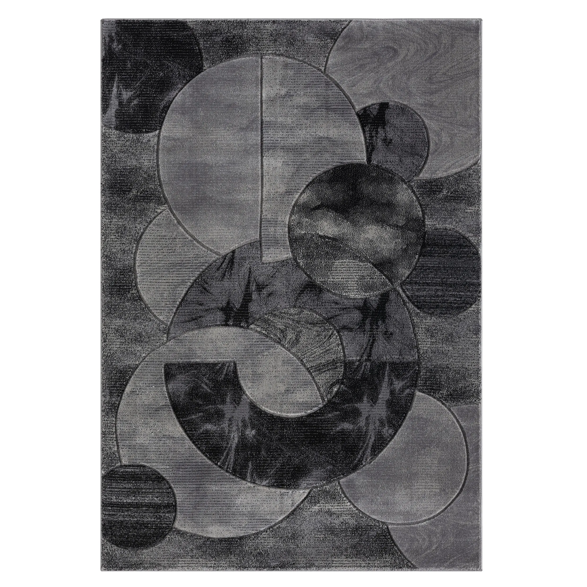 Alexia Collection Modern Circle Design Area Rug