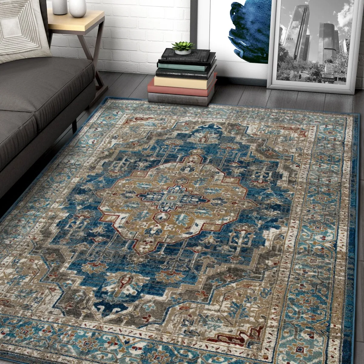 Allstar Rugs Persian Themed Polypropylene Area Rug