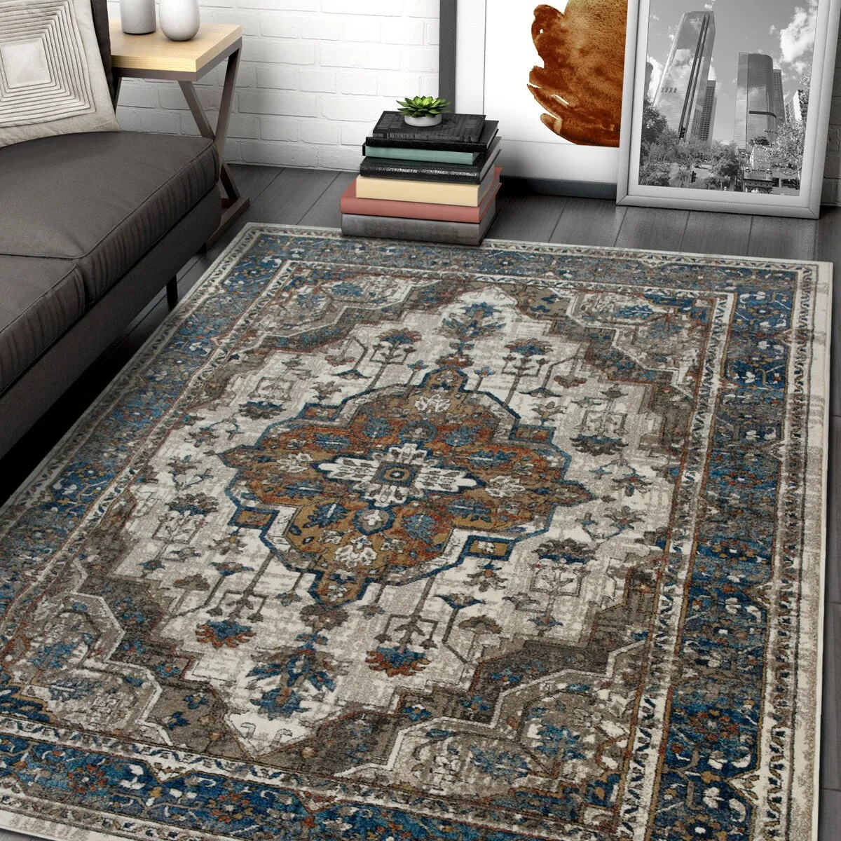 Allstar Rugs Persian Themed Polypropylene Area Rug