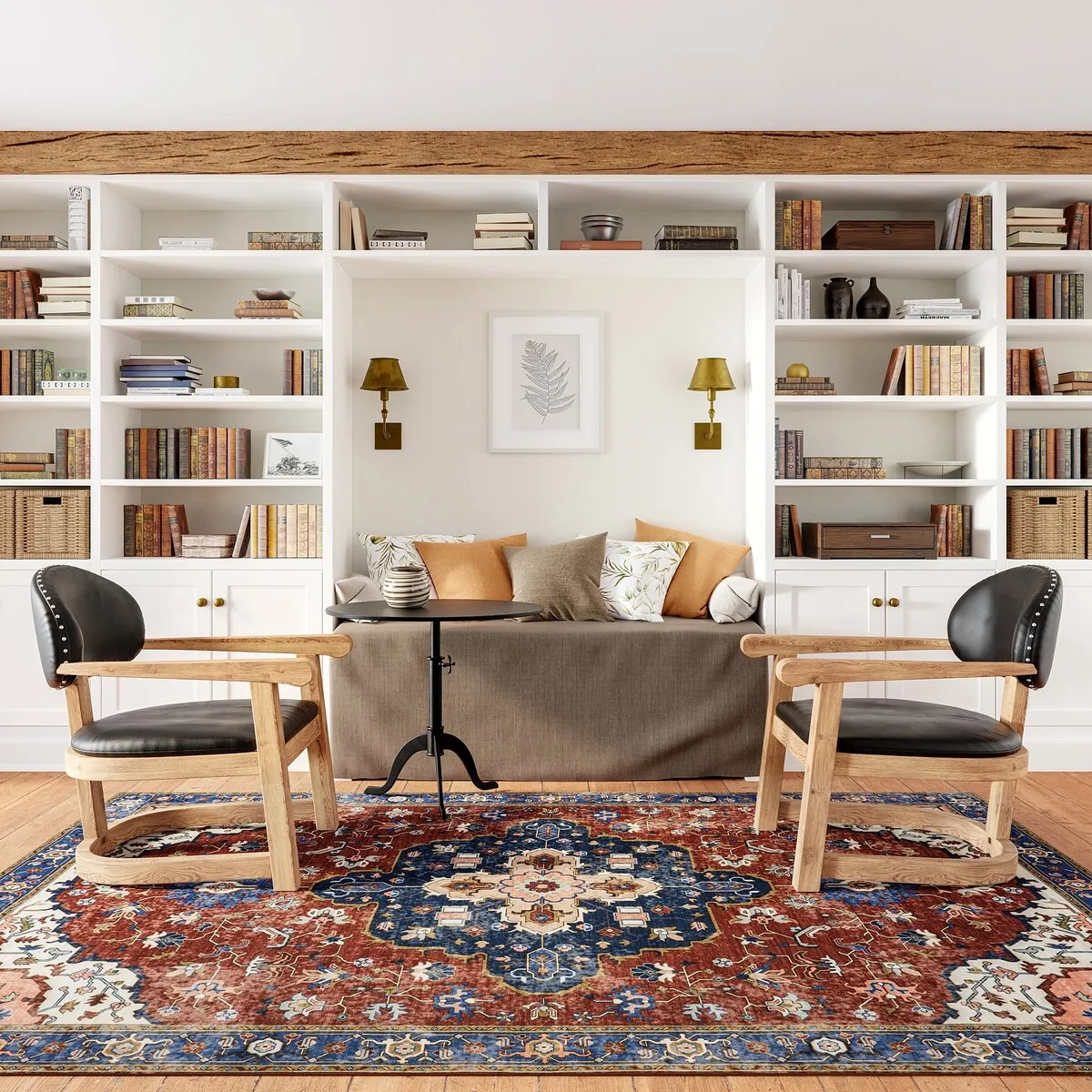Amaryllis Medallion Machine Washable Area Rug