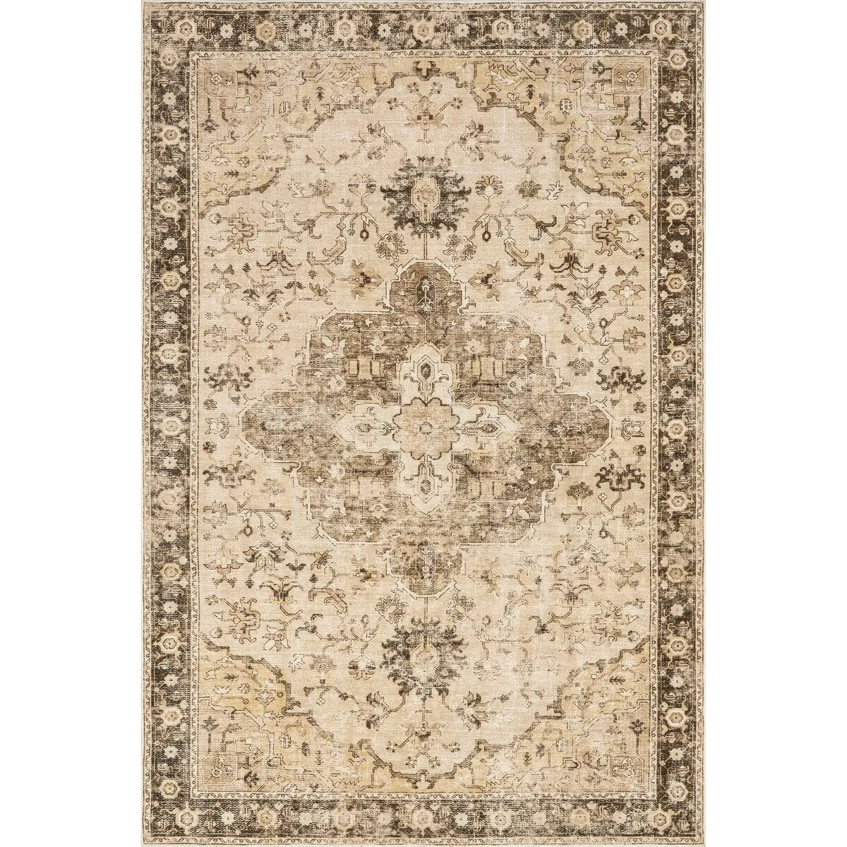 Amaryllis Medallion Machine Washable Area Rug