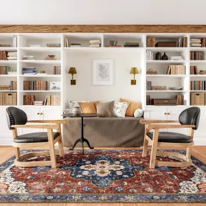 Amaryllis Medallion Machine Washable Area Rug