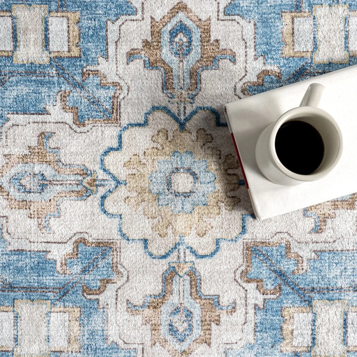 Amaryllis Medallion Machine Washable Area Rug