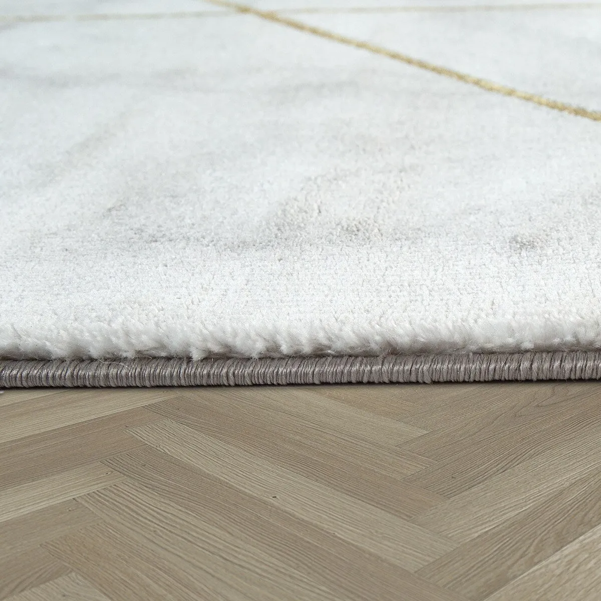Area Rug Modern Marble Pattern in cream gold grey for living room