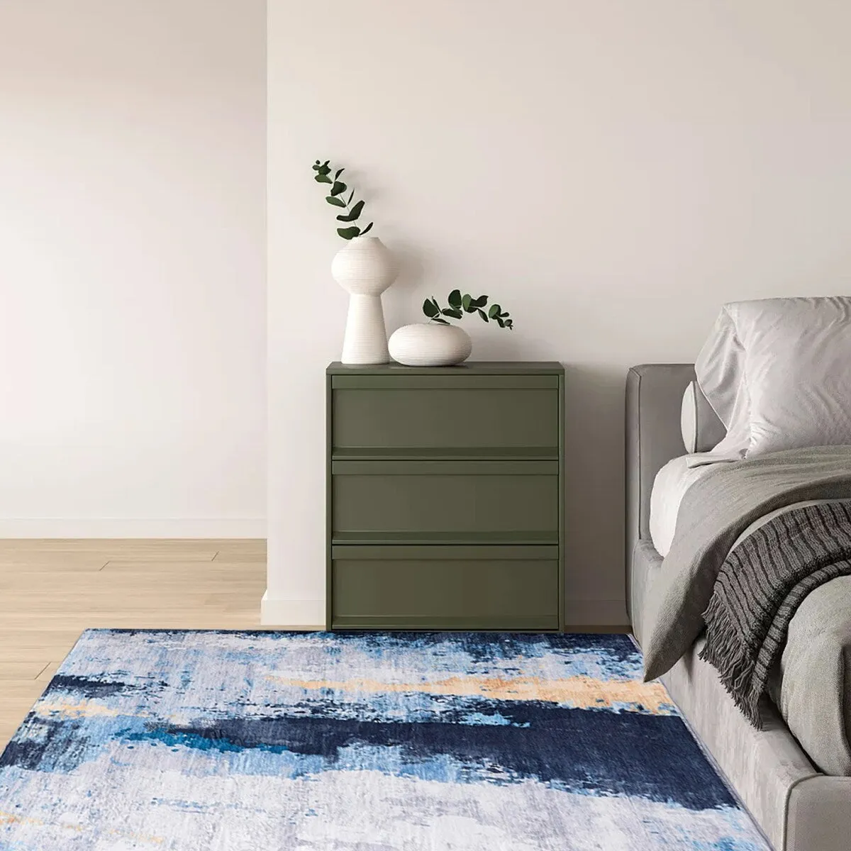 Area Rug Ultra-Soft Low Pile Washable Non Slip Carpet