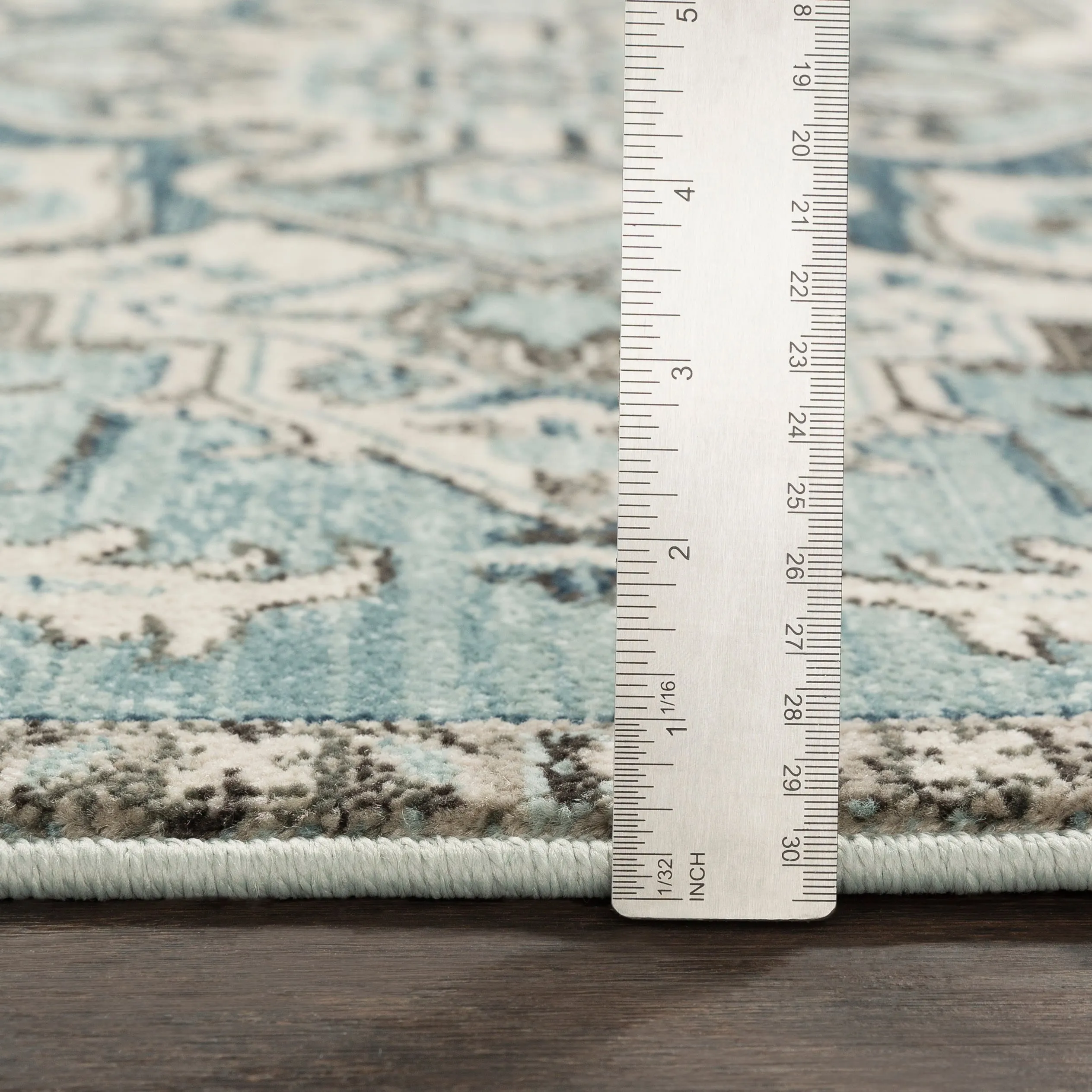 Arkaitz Teal & Ivory Updated Traditional Area Rug - 7' 10 x 9' 10
