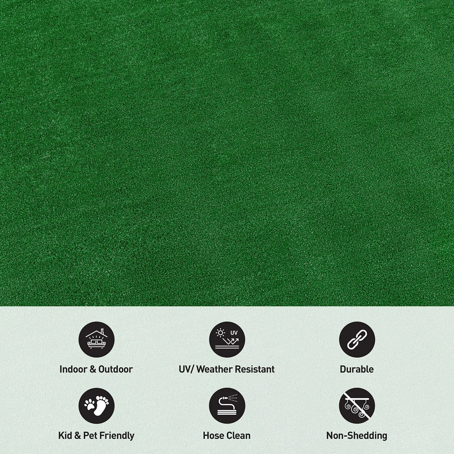 Artificial Turf Solid Grass Indoor Outdoor Area Rug