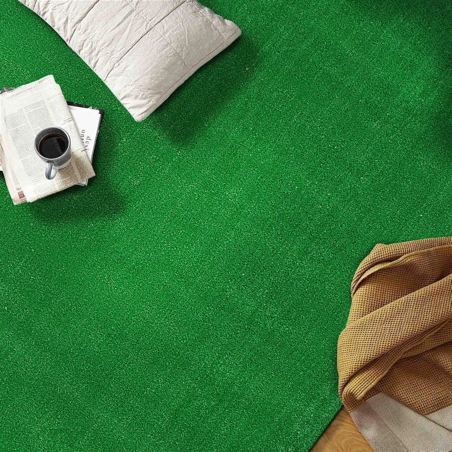 Artificial Turf Solid Grass Indoor Outdoor Area Rug
