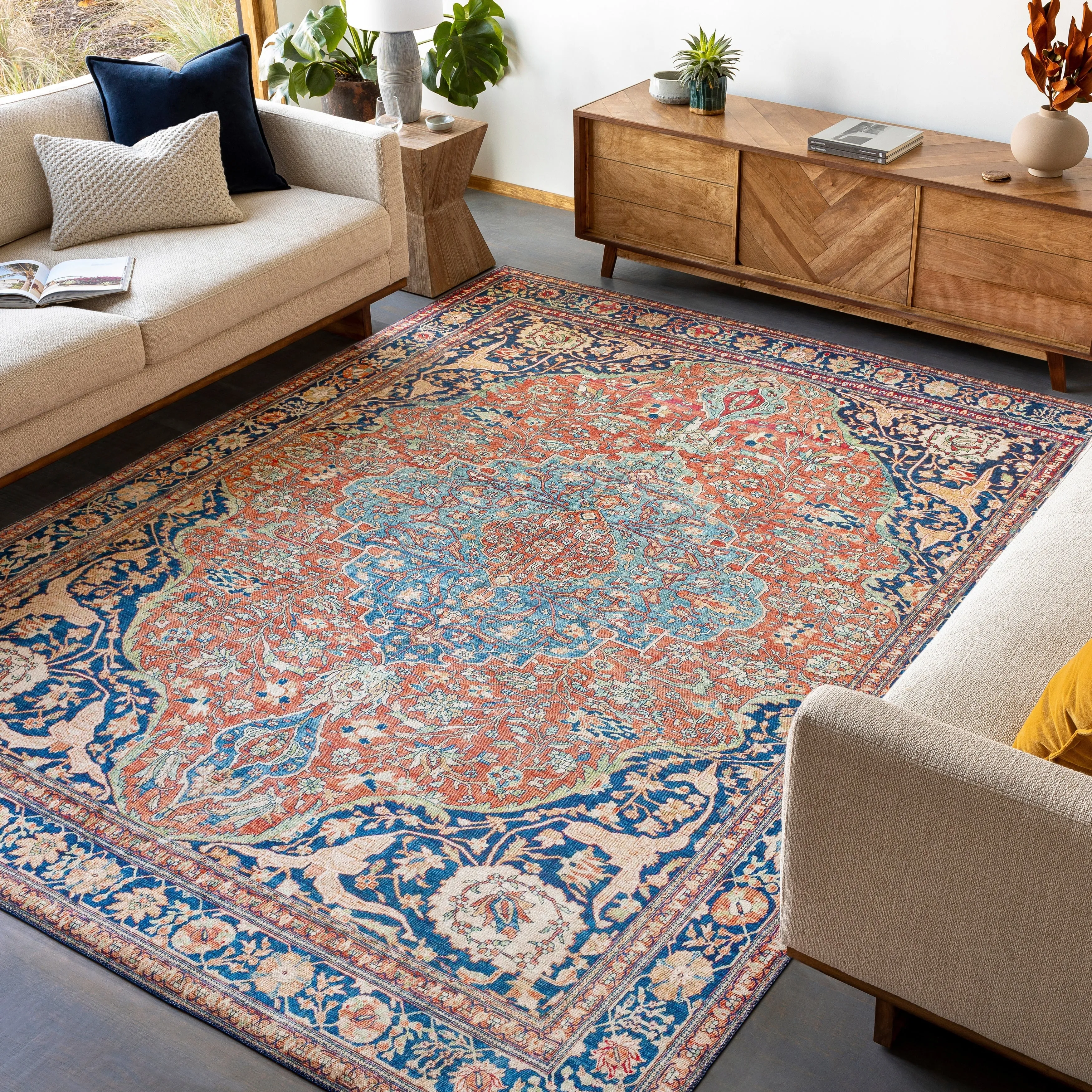 Artistic Weavers Derice Persian Medallion Printed Area Rug
