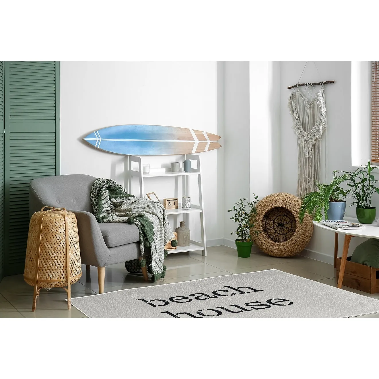 Beach House Nautical Chenille Rug