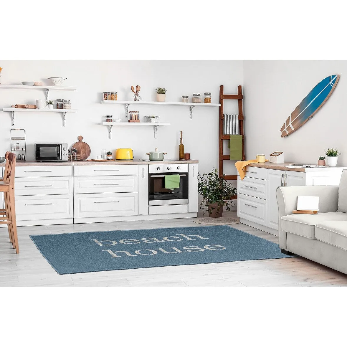 Beach House Nautical Chenille Rug