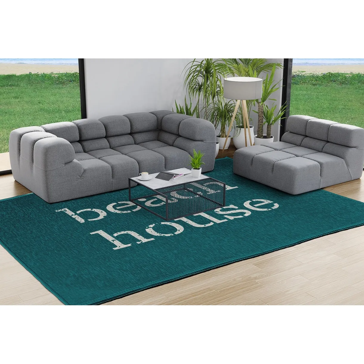Beach House Nautical Chenille Rug