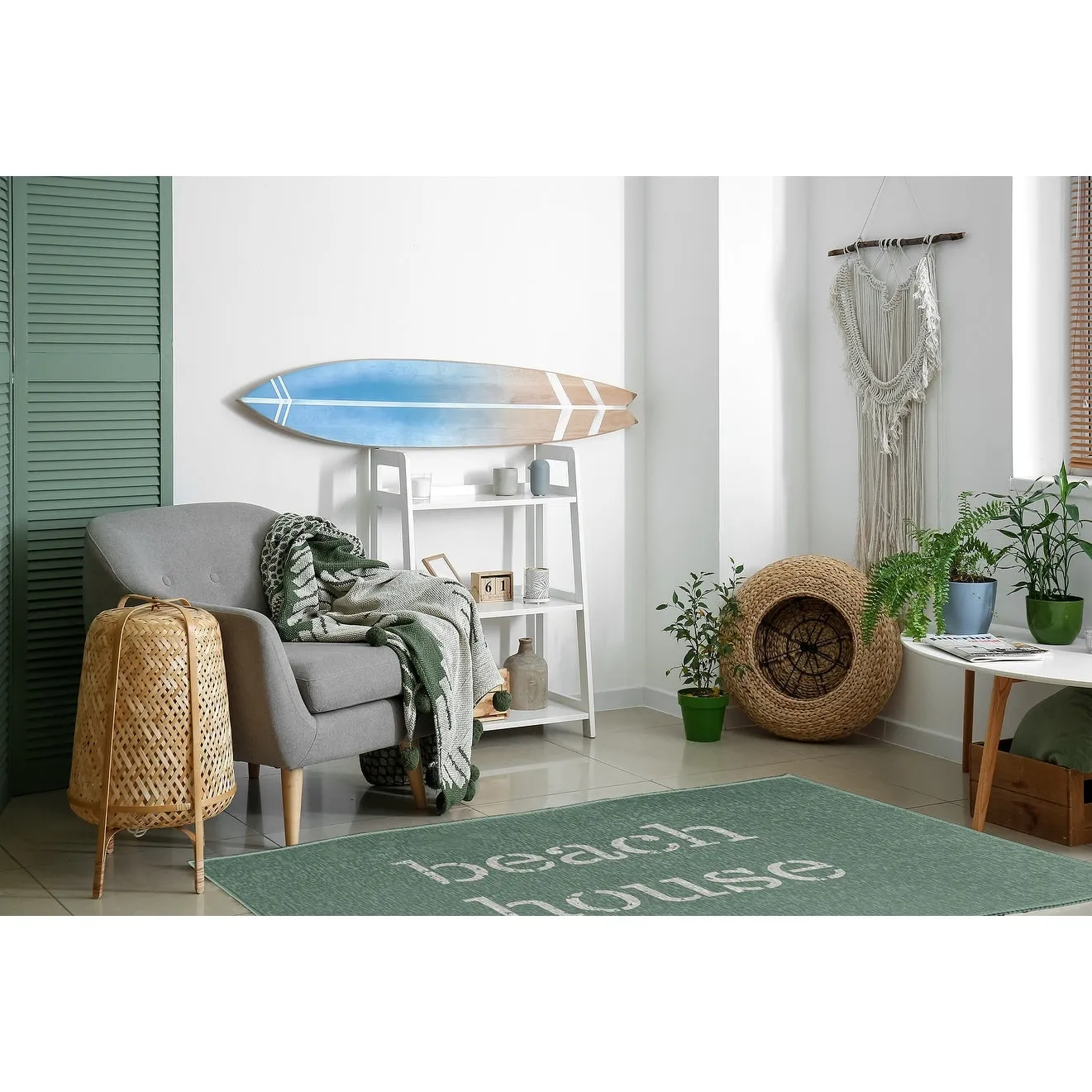 Beach House Nautical Chenille Rug