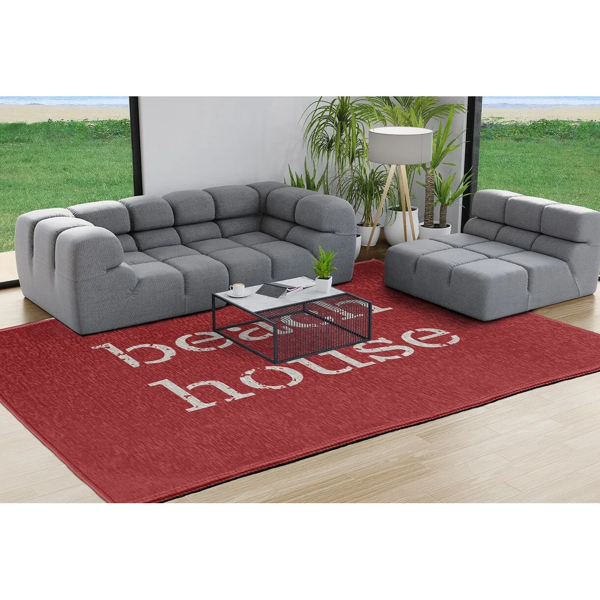 Beach House Nautical Chenille Rug