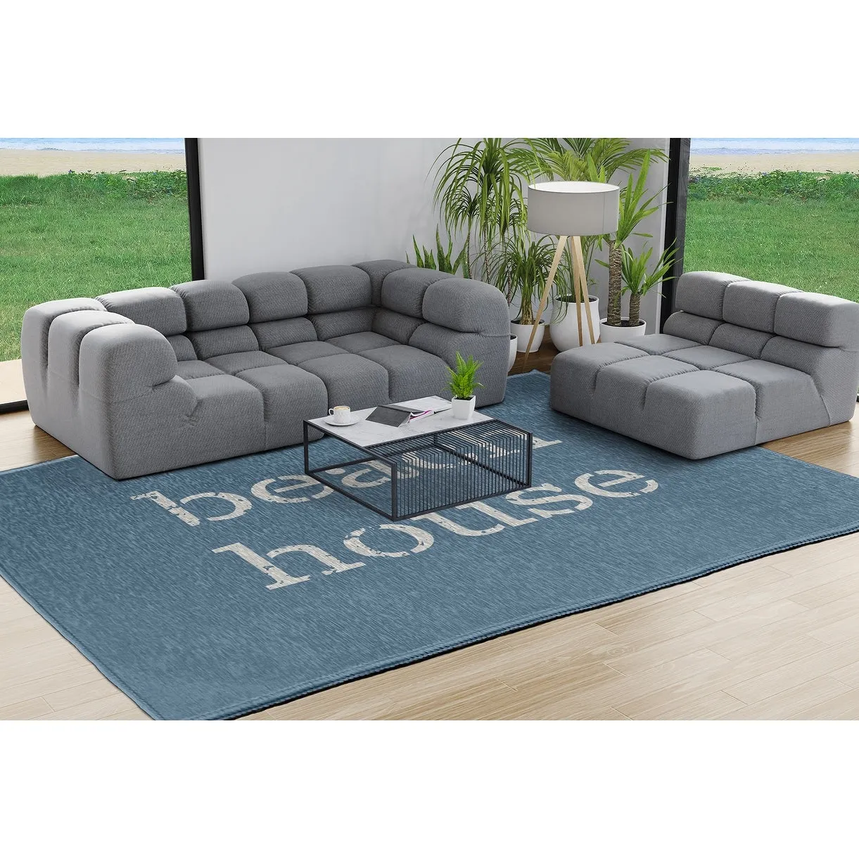 Beach House Nautical Chenille Rug