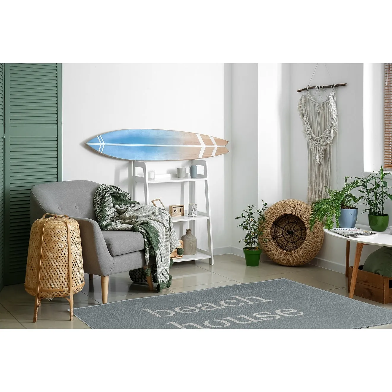 Beach House Nautical Chenille Rug