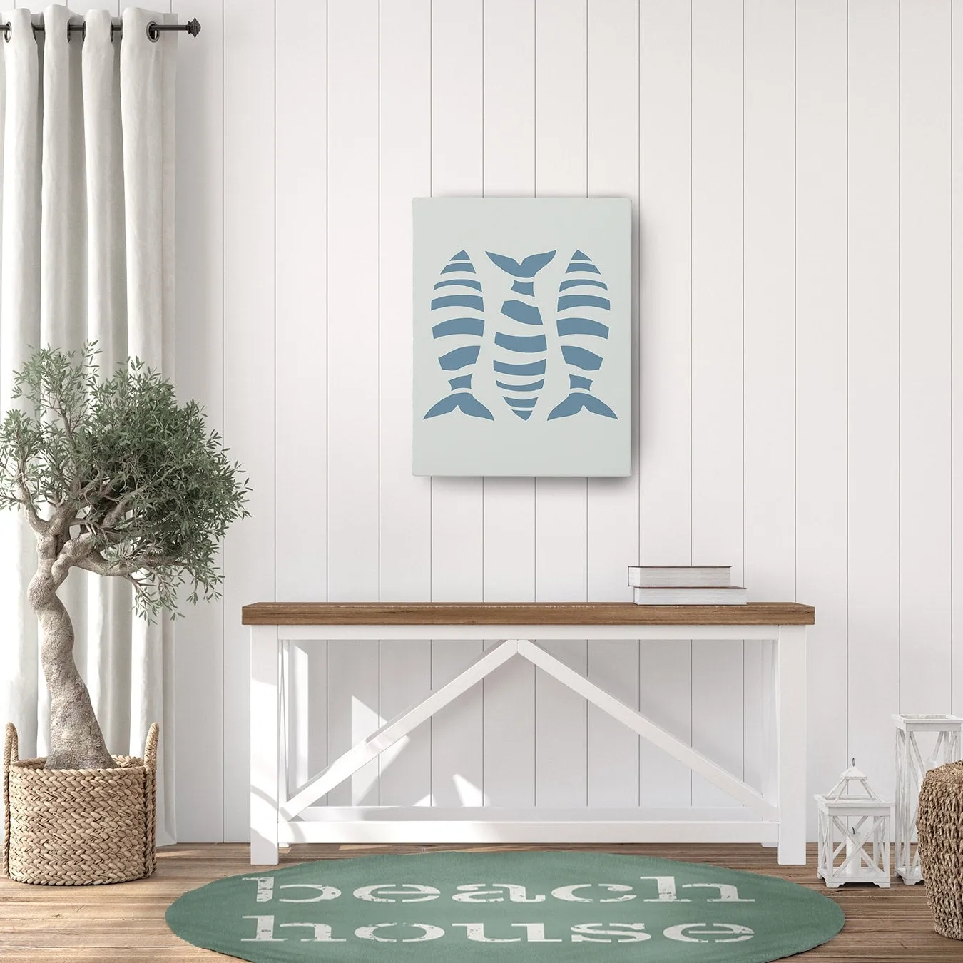 Beach House Nautical Chenille Rug