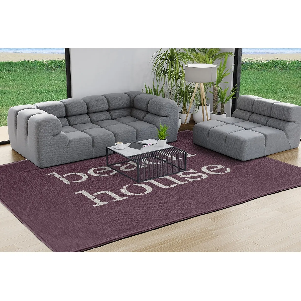 Beach House Nautical Chenille Rug