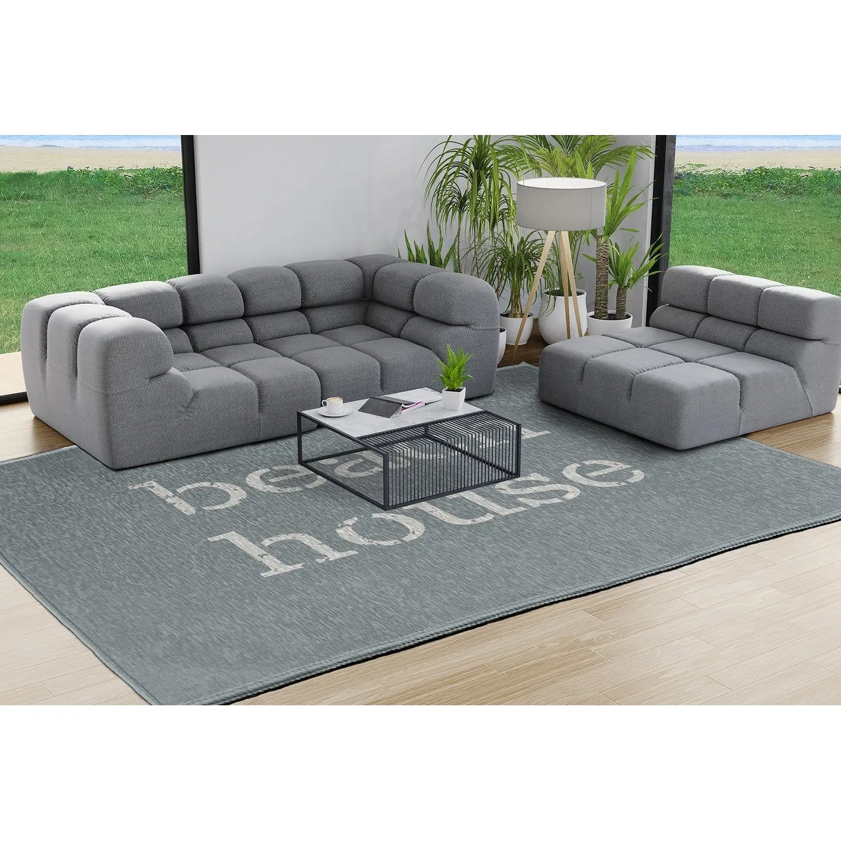 Beach House Nautical Chenille Rug