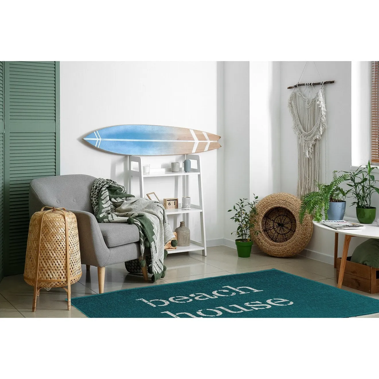 Beach House Nautical Chenille Rug