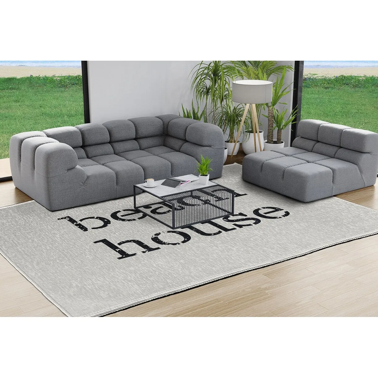 Beach House Nautical Chenille Rug