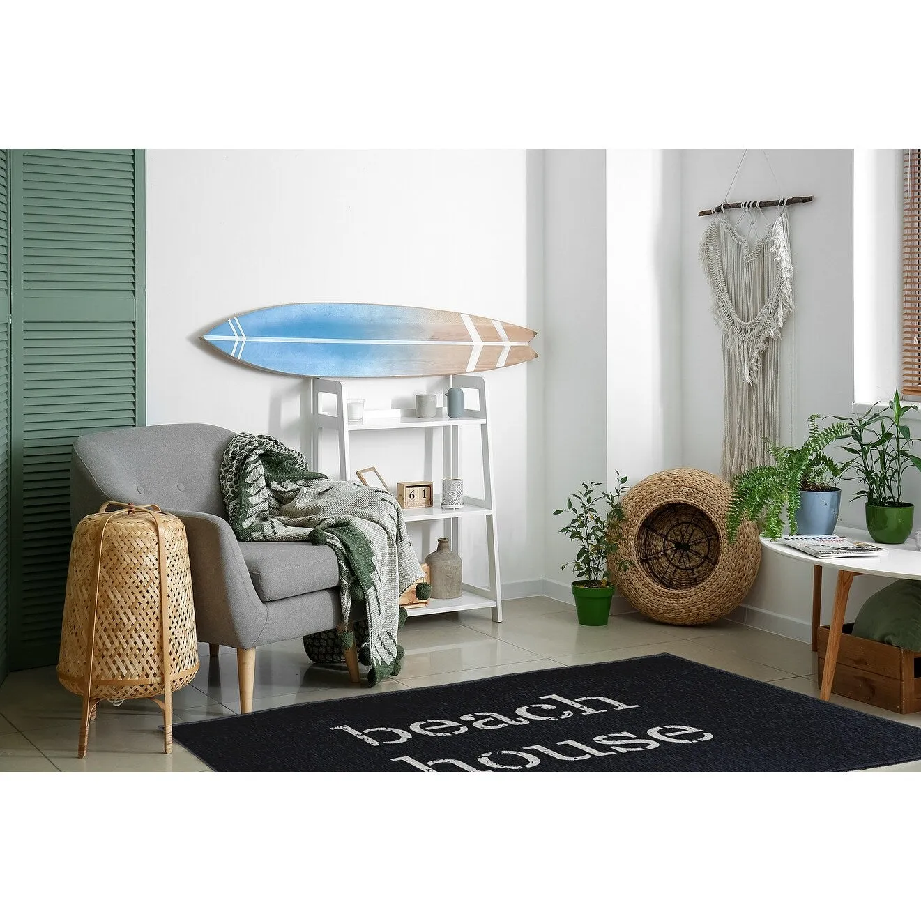 Beach House Nautical Chenille Rug