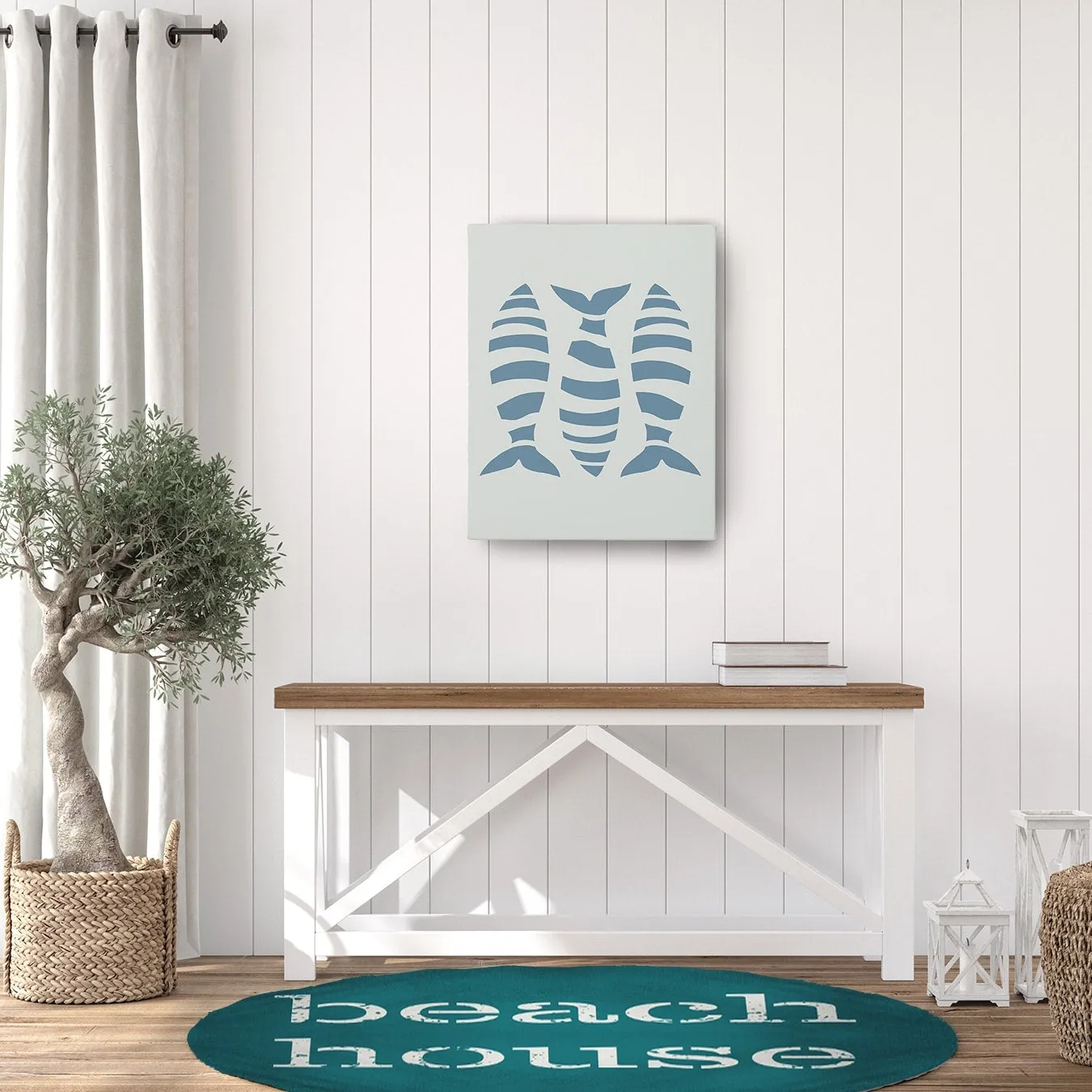Beach House Nautical Chenille Rug