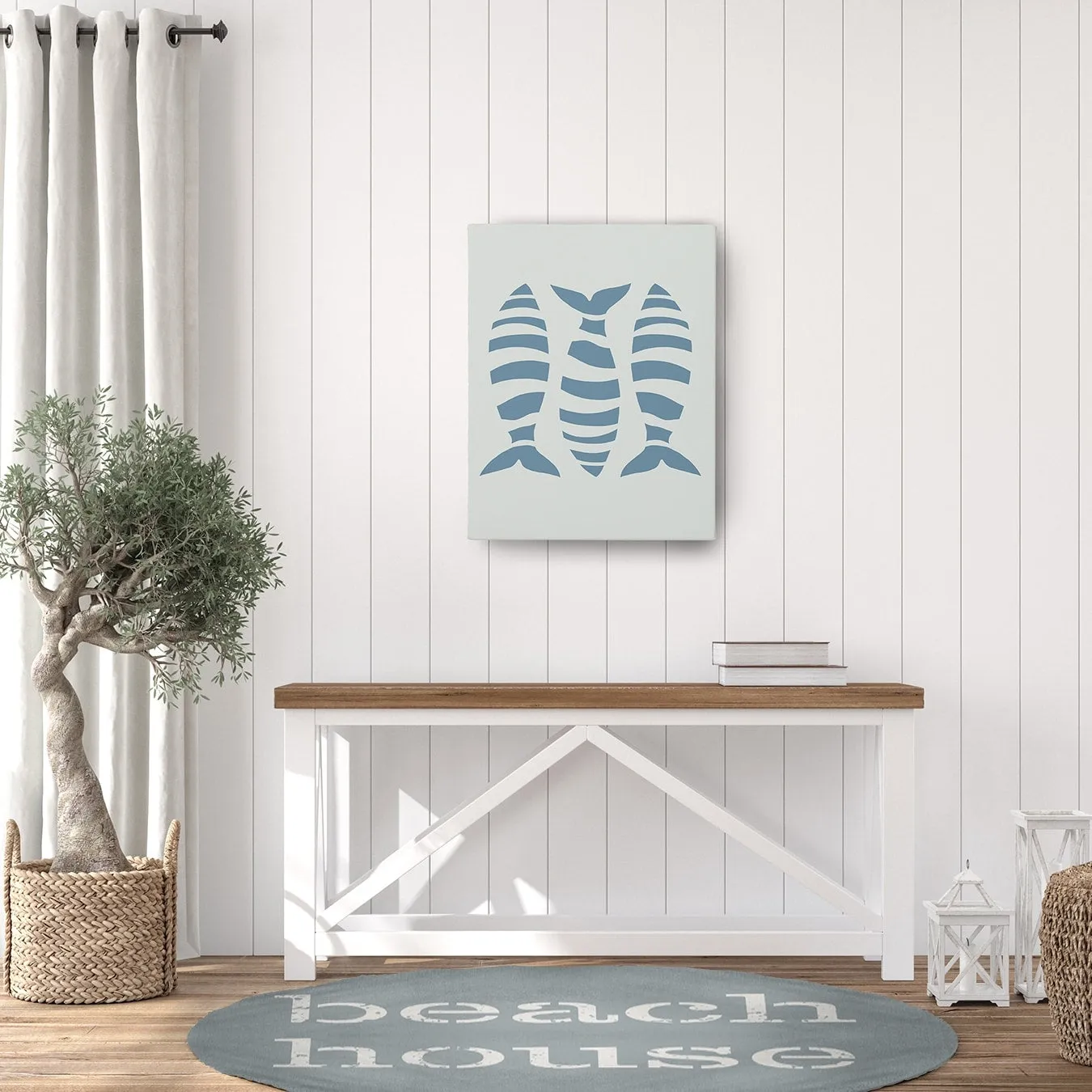 Beach House Nautical Chenille Rug