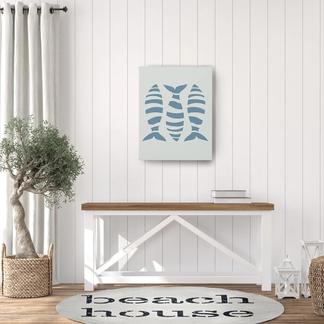Beach House Nautical Chenille Rug