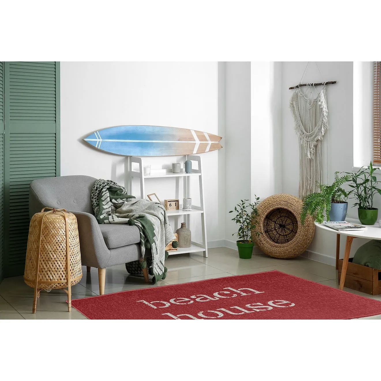Beach House Nautical Chenille Rug