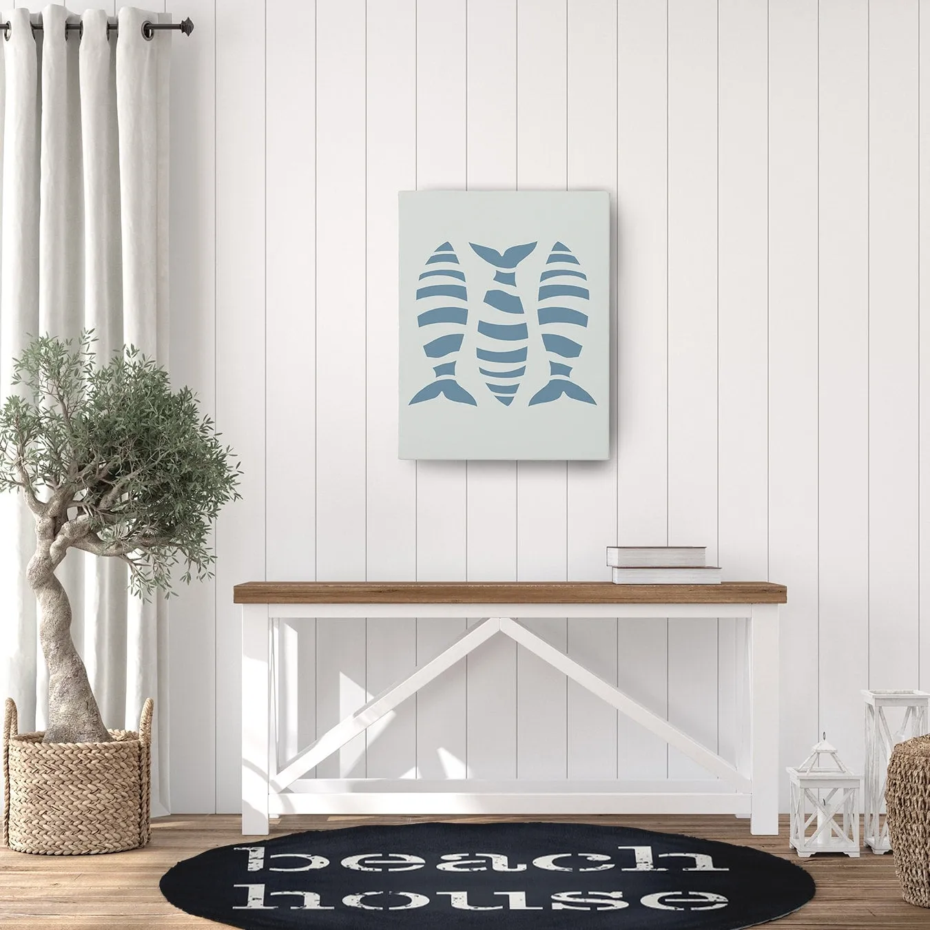 Beach House Nautical Chenille Rug