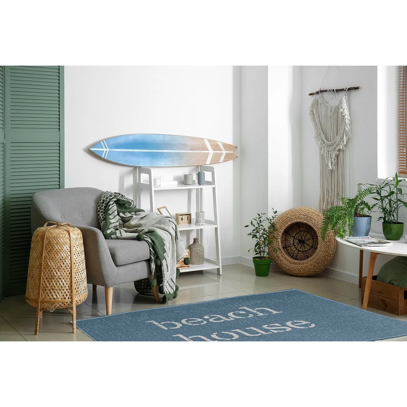 Beach House Nautical Chenille Rug