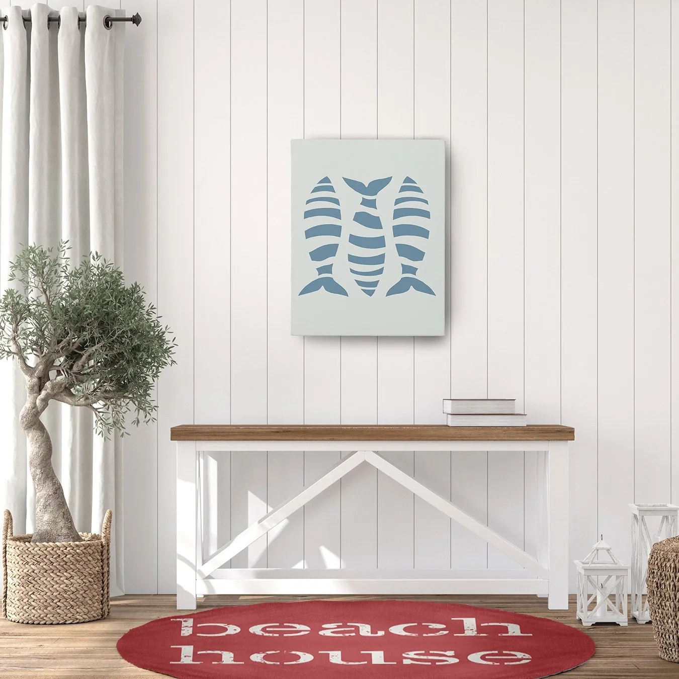 Beach House Nautical Chenille Rug