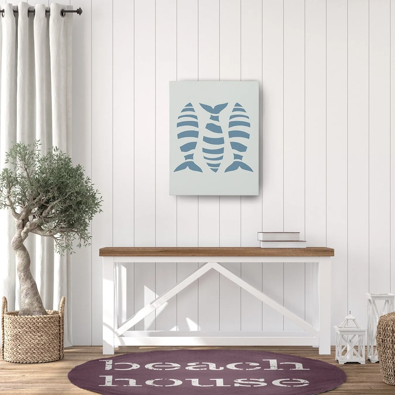 Beach House Nautical Chenille Rug