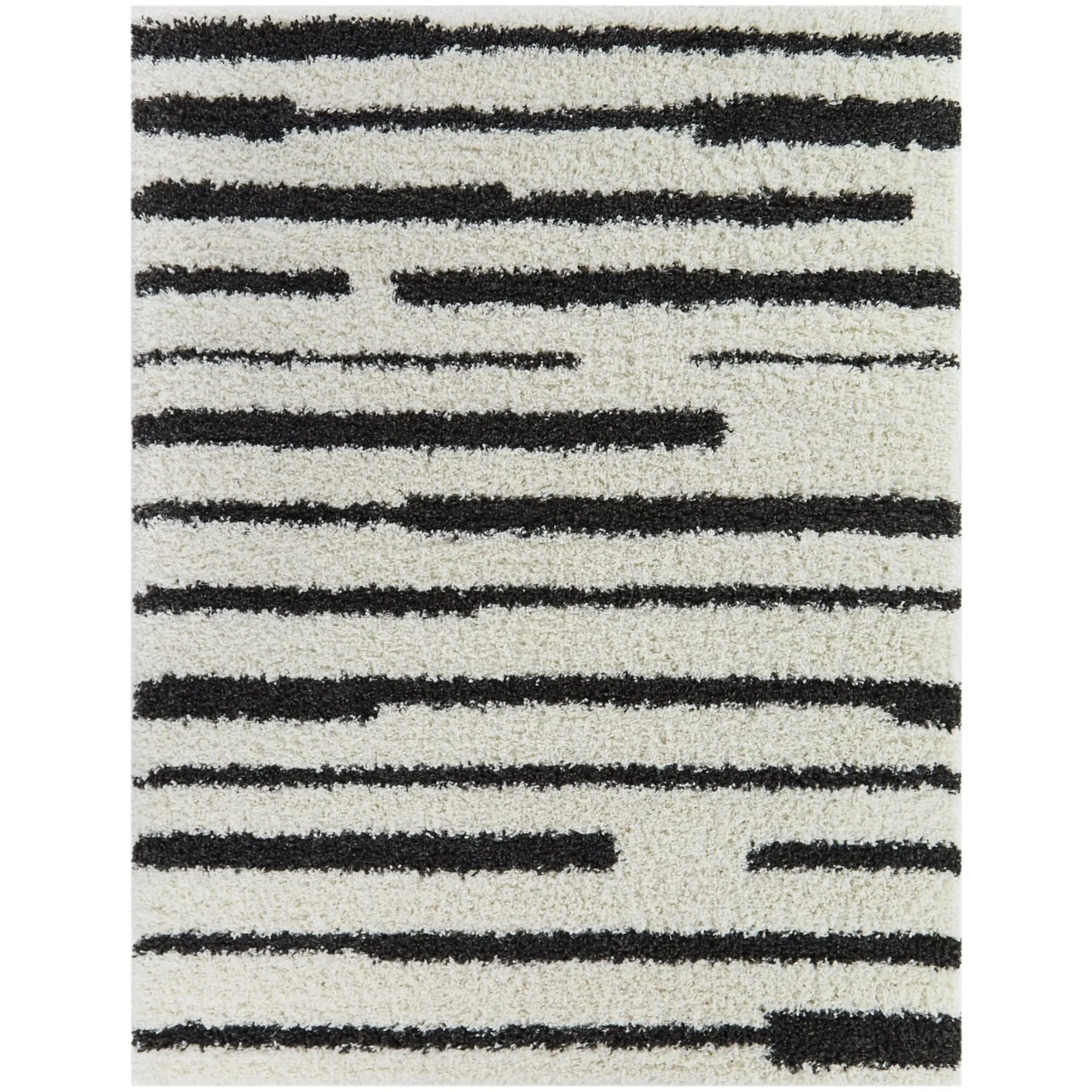 Beatriz Modern Stripe Shag Area Rug