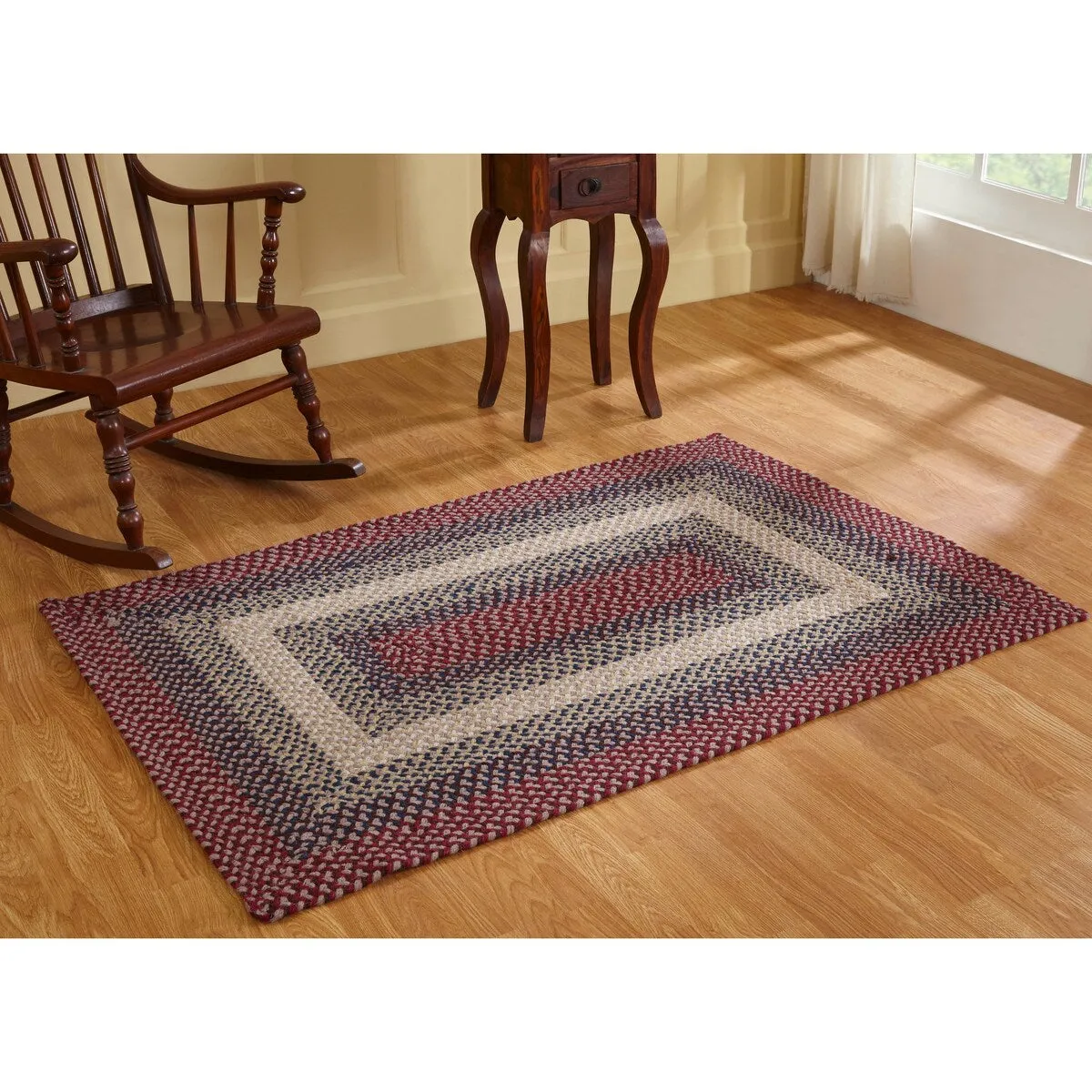 Better Trends Woodbridge Braid 100% Wool Stain Resistant. Double-Sided Reversible Rectangle Indoor Area Utility Rug