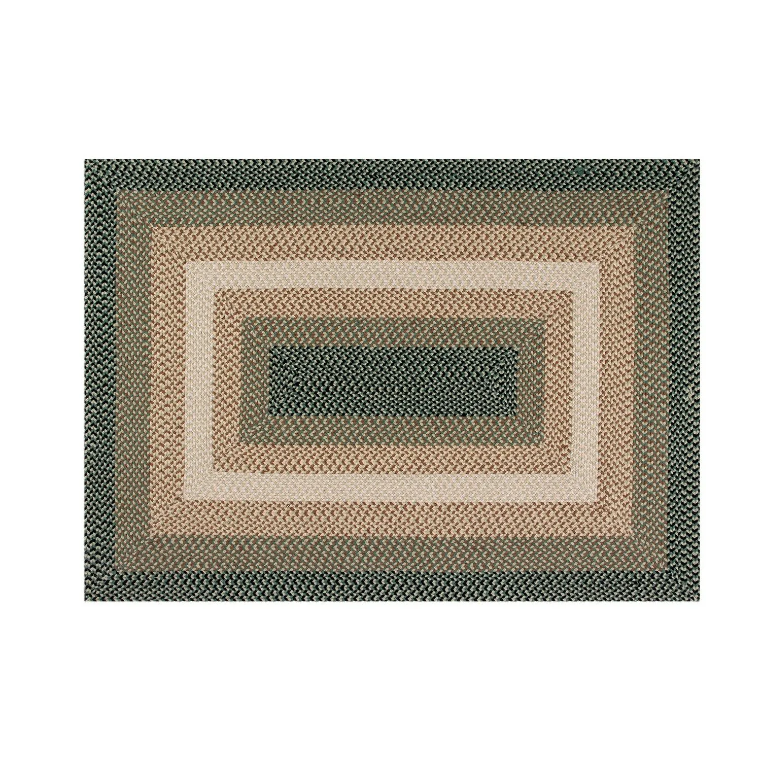 Better Trends Woodbridge Braid 100% Wool Stain Resistant. Double-Sided Reversible Rectangle Indoor Area Utility Rug
