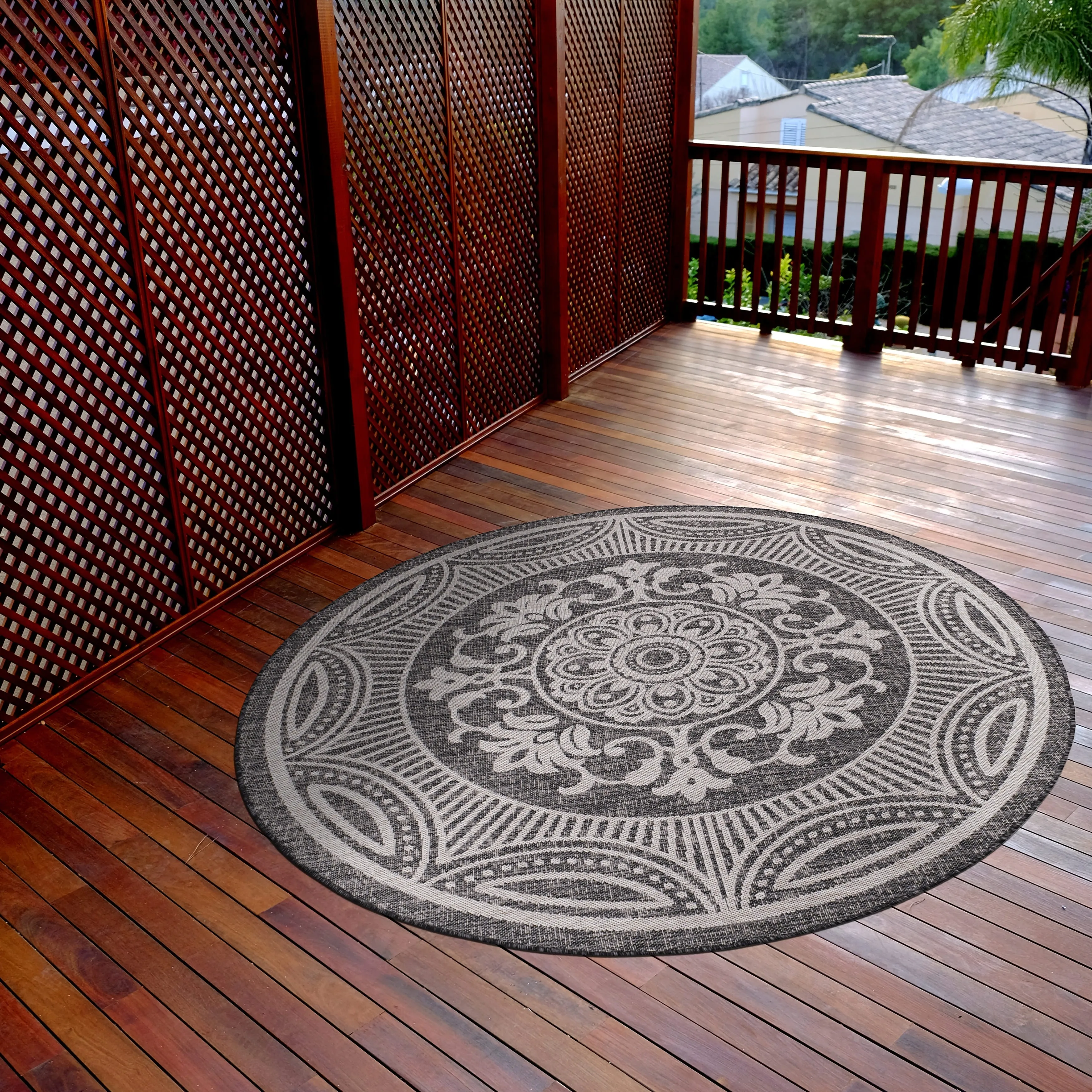 Beverly Rug Medallion Modern Indoor Outdoor Washable Area Rug