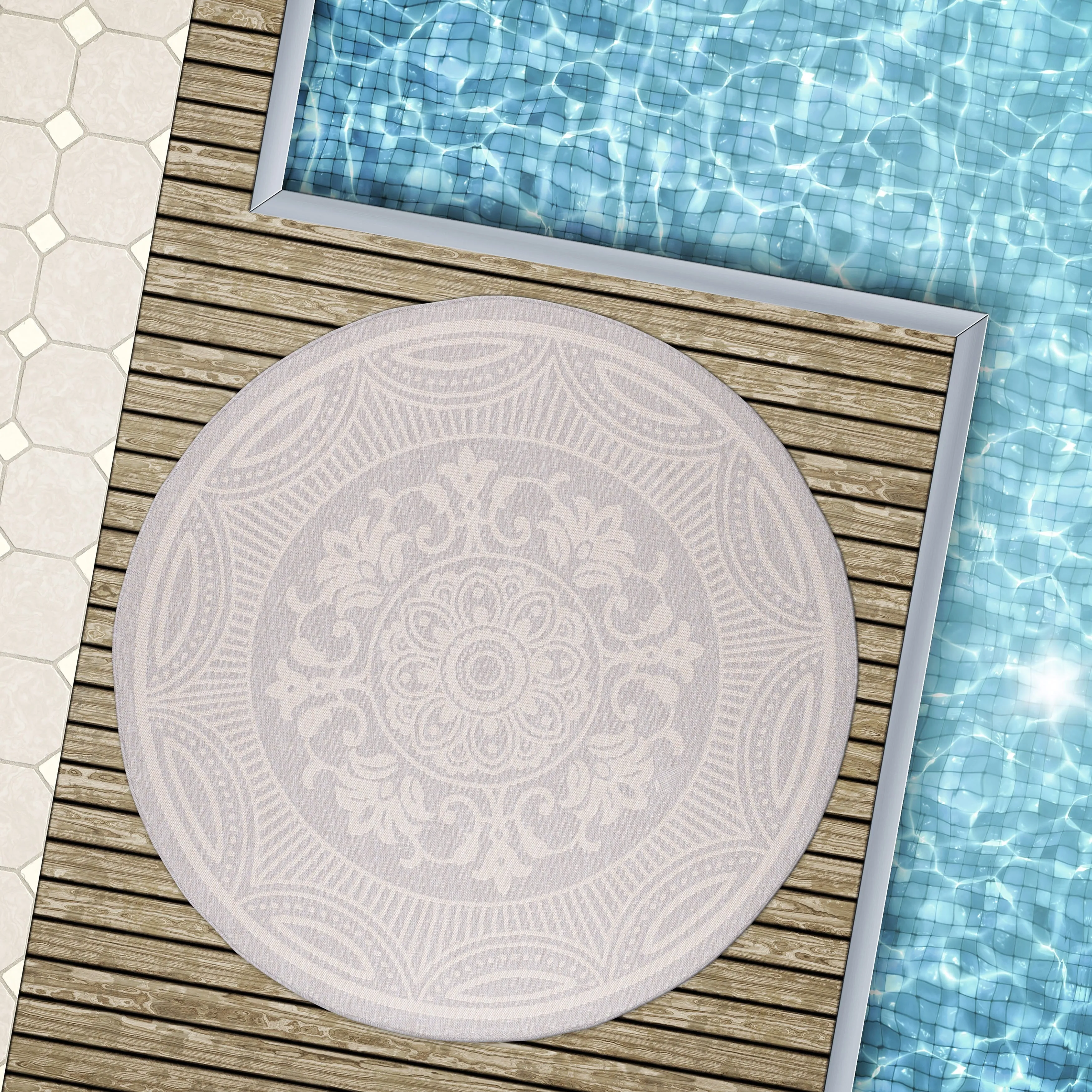 Beverly Rug Medallion Modern Indoor Outdoor Washable Area Rug