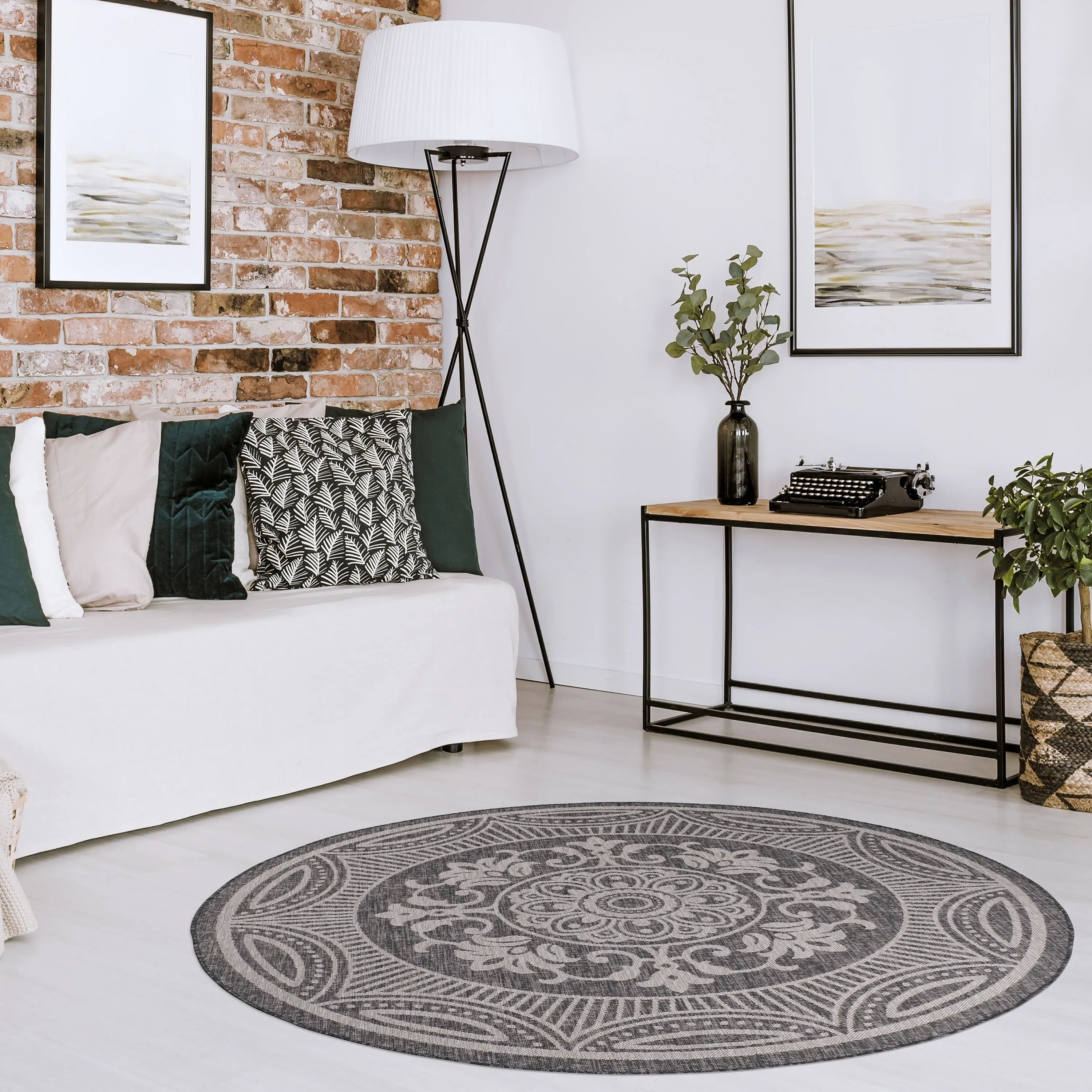 Beverly Rug Medallion Modern Indoor Outdoor Washable Area Rug